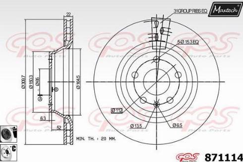 Maxtech 871114.6060 - Гальмівний диск avtolavka.club