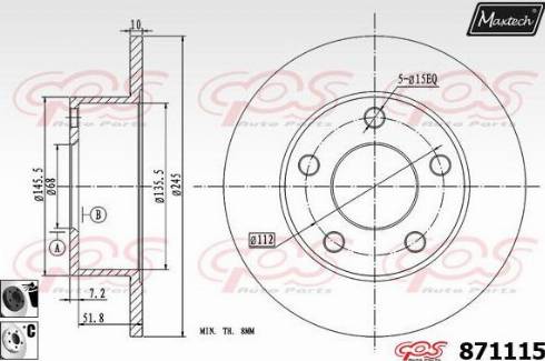 Maxtech 871115.6060 - Гальмівний диск avtolavka.club