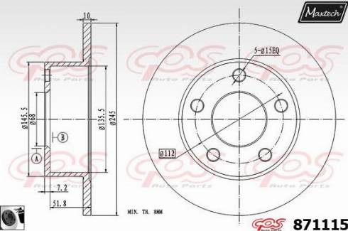 Maxtech 871115.0060 - Гальмівний диск avtolavka.club