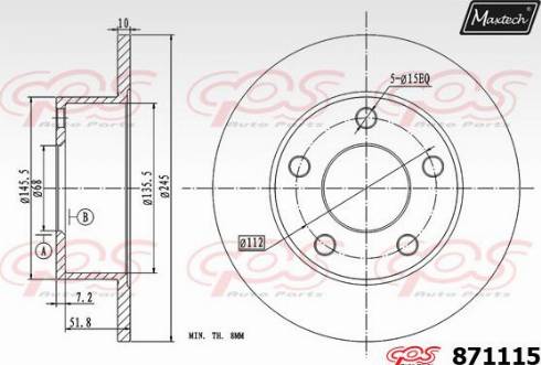 Maxtech 871115.0000 - Гальмівний диск avtolavka.club