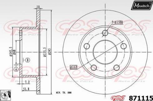 Maxtech 871115.0080 - Гальмівний диск avtolavka.club