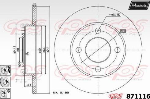 Maxtech 871116.6980 - Гальмівний диск avtolavka.club