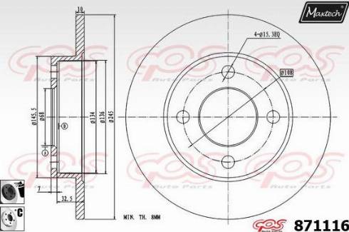 Maxtech 871116.6060 - Гальмівний диск avtolavka.club