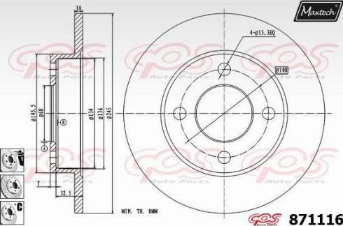 Maxtech 871116.6880 - Гальмівний диск avtolavka.club