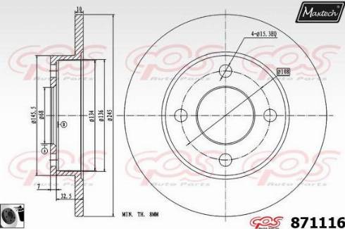 Maxtech 871116.0060 - Гальмівний диск avtolavka.club