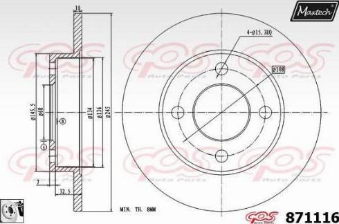 Maxtech 871116.0080 - Гальмівний диск avtolavka.club