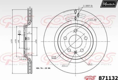 Maxtech 871132.0000 - Гальмівний диск avtolavka.club