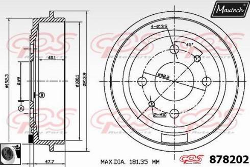 Maxtech 878202.0060 - Гальмівний барабан avtolavka.club