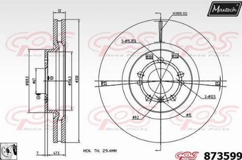 Maxtech 873599.0080 - Гальмівний диск avtolavka.club