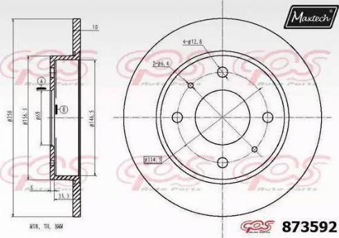 Maxtech 873592.6880 - Гальмівний диск avtolavka.club