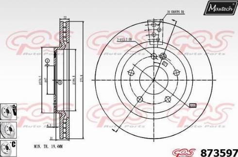 Maxtech 873597.6980 - Гальмівний диск avtolavka.club