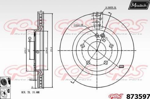 Maxtech 873597.6060 - Гальмівний диск avtolavka.club