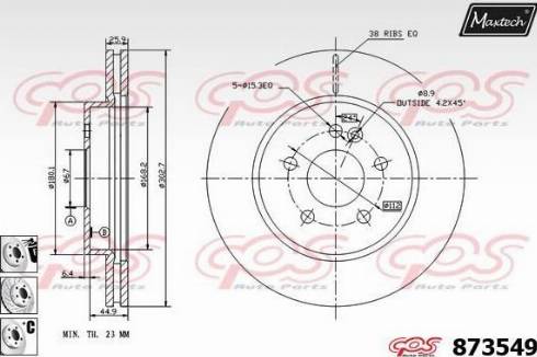 Maxtech 873549.6880 - Гальмівний диск avtolavka.club