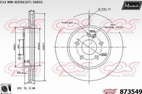 Maxtech 873549.0060 - Гальмівний диск avtolavka.club