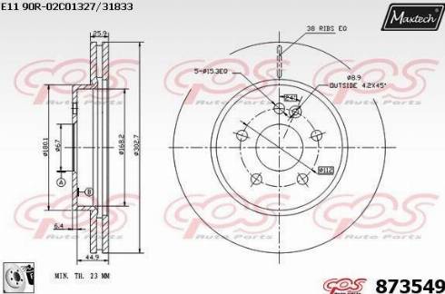 Maxtech 873549.0080 - Гальмівний диск avtolavka.club