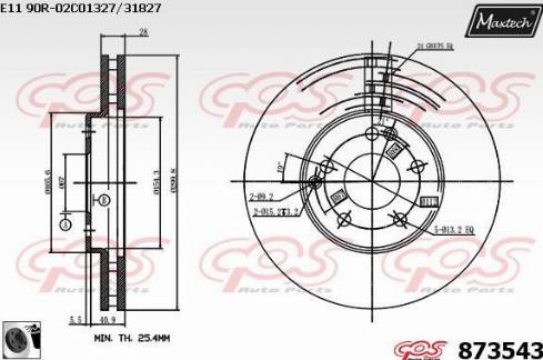 Maxtech 873543.0060 - Гальмівний диск avtolavka.club