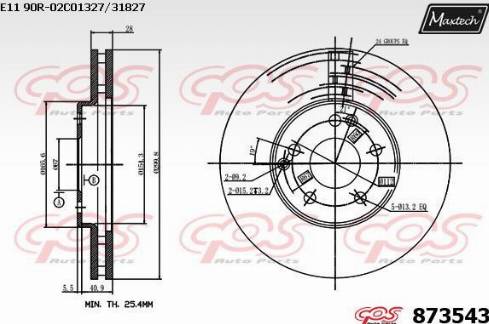 Maxtech 873543.0000 - Гальмівний диск avtolavka.club