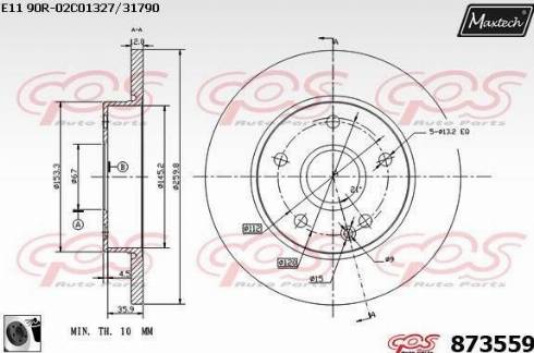 Maxtech 873559.0060 - Гальмівний диск avtolavka.club