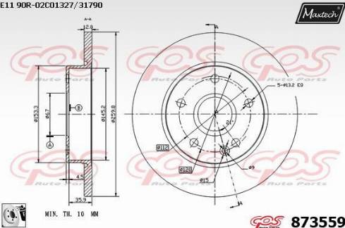 Maxtech 873559.0080 - Гальмівний диск avtolavka.club