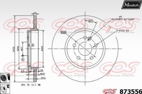 Maxtech 873556.6060 - Гальмівний диск avtolavka.club