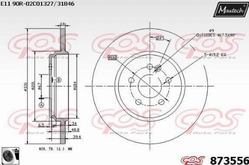 Maxtech 873556.0060 - Гальмівний диск avtolavka.club