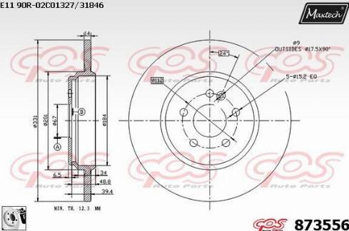 Maxtech 873556.0080 - Гальмівний диск avtolavka.club