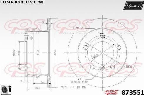 Maxtech 873551.0060 - Гальмівний диск avtolavka.club