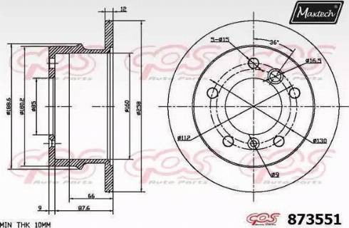 Maxtech 873551.6980 - Гальмівний диск avtolavka.club