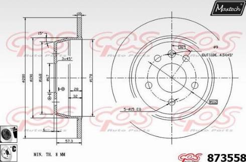 Maxtech 873558.6060 - Гальмівний диск avtolavka.club