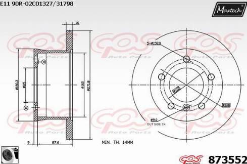 Maxtech 873552.0060 - Гальмівний диск avtolavka.club