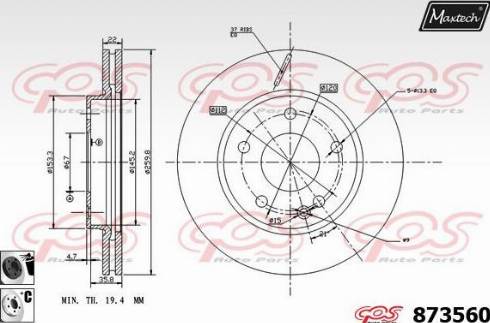 Maxtech 873560.6060 - Гальмівний диск avtolavka.club