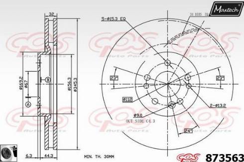 Maxtech 873563.0060 - Гальмівний диск avtolavka.club