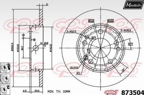 Maxtech 873504.6980 - Гальмівний диск avtolavka.club