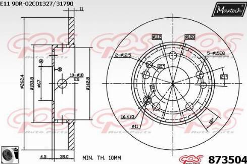 Maxtech 873504.0060 - Гальмівний диск avtolavka.club