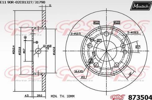 Maxtech 873504.0000 - Гальмівний диск avtolavka.club