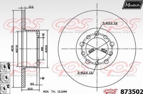 Maxtech 873502.6980 - Гальмівний диск avtolavka.club