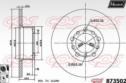 Maxtech 873502.6060 - Гальмівний диск avtolavka.club