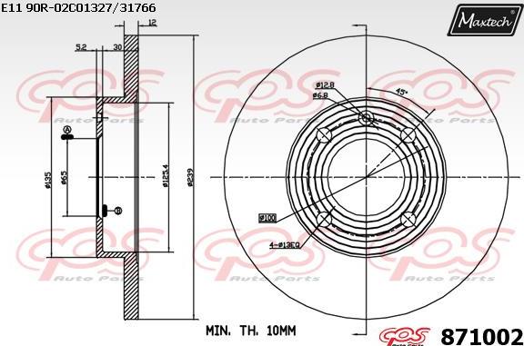 Maxtech 873507 - Гальмівний диск avtolavka.club