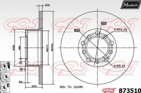 Maxtech 873510.6980 - Гальмівний диск avtolavka.club