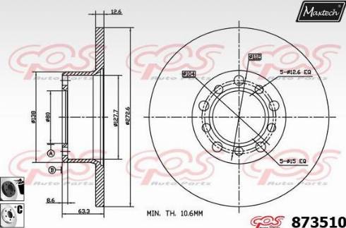 Maxtech 873510.6060 - Гальмівний диск avtolavka.club