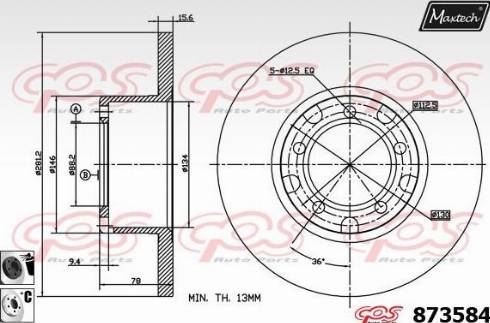 Maxtech 873584.6060 - Гальмівний диск avtolavka.club