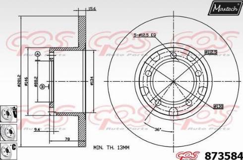 Maxtech 873584.6880 - Гальмівний диск avtolavka.club