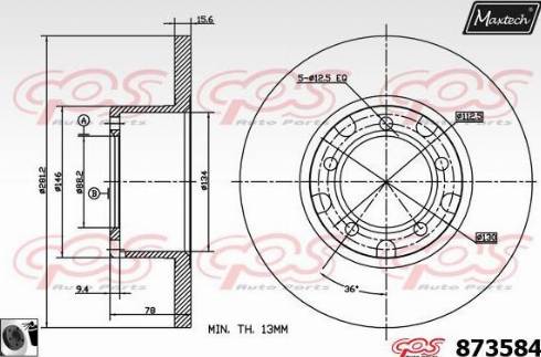 Maxtech 873584.0060 - Гальмівний диск avtolavka.club