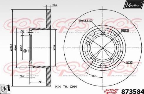 Maxtech 873584.0080 - Гальмівний диск avtolavka.club