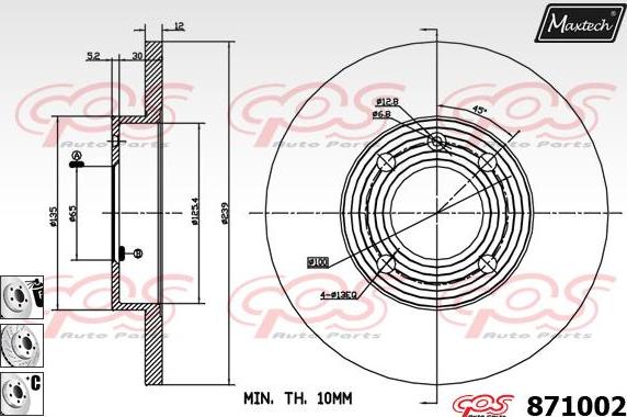 Maxtech 875374 - Гальмівний диск avtolavka.club