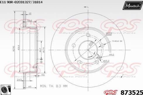 Maxtech 873525.0060 - Гальмівний диск avtolavka.club