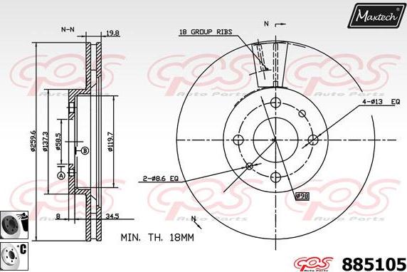 Maxtech 873525 - Гальмівний диск avtolavka.club