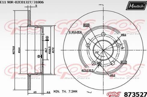 Maxtech 873527.0000 - Гальмівний диск avtolavka.club