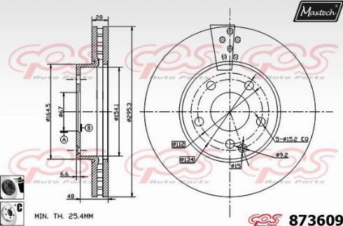 Maxtech 873609.6060 - Гальмівний диск avtolavka.club