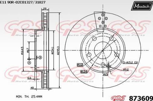 Maxtech 873609.0000 - Гальмівний диск avtolavka.club